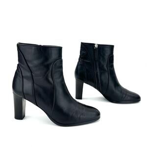 Grigiarancio Anthropologie Black Heeled Ankle Boot Size 9 Italian Leather Bootie